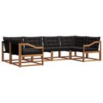 vidaXL Ensemble de canapés d'extérieur 6 pc Naturel et Noir