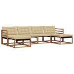 vidaXL Ensemble de canapés d'extérieur 6 pc Naturel et Beige
