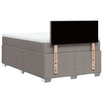 vidaXL Sommier à lattes de lit avec matelas taupe 120x190 cm tissu