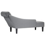 vidaXL Fauteuil long avec coussin et accoudoir droit gris clair tissu