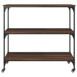vidaXL Chariot de cuisine chêne marron 102x50x95 cm bois d'ingénierie