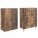 vidaXL Ensemble de Meubles 2 Pièces 66 x 34 5 x 90 cm Bois d'ingénierie