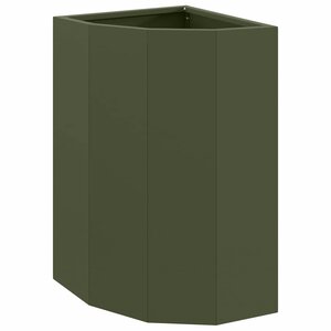 vidaXL Jardinière d'Angle Vert olive 30 x 30 x 50 cm Acier