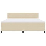 vidaXL Lit à ressorts avec matelas avec LED Crème 180 x 200 cm tissu