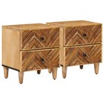 vidaXL Table de chevet 2 Pièces Marron 40 x 33 5 x 46 cm