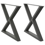 vidaXL Pieds de table à manger 2 pièces Anthracite 90 x (72-73 3) cm Acier