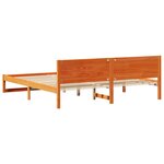 vidaXL Cadre de Lit Marron Ciré Bois de Pin Massif 180 x 200 cm Durable