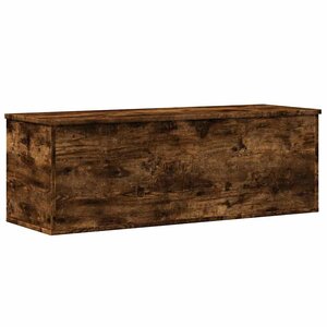 vidaXL Boîte de rangement chêne fumé 102x35x35 cm bois d'ingénierie