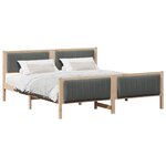 vidaXL Cadre de lit avec tête de lit marron et gris foncé 180 x 200 cm