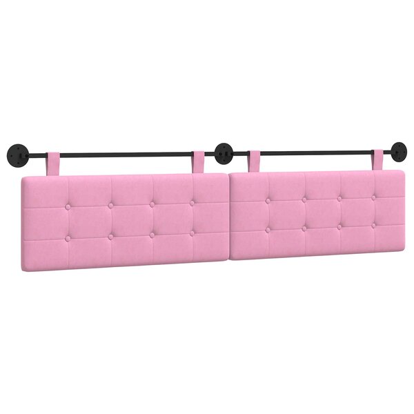 vidaXL Tête de lit suspendue Rose tissu