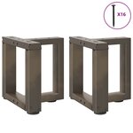 vidaXL Pieds de table basse en T  2 pièces  noir  30 x 25 x (30-31) cm  acier