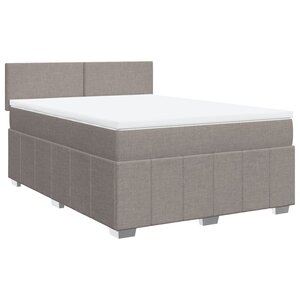 vidaXL Sommier à lattes de lit avec matelas Taupe 140x190 cm Tissu