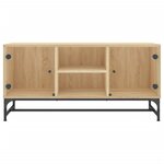vidaXL Meuble TV avec portes en verre chêne sonoma 102x37x50 cm