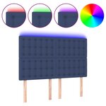 vidaXL Tête de lit à LED Bleu 144x5x118/128 cm Tissu
