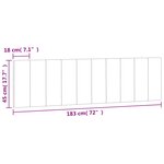 vidaXL Coussin de tête de lit Hanko gris clair 183 cm velours