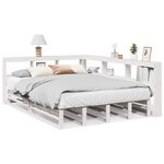 vidaXL Lit bibliothèque sans matelas blanc 140x190 cm bois pin massif