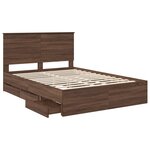 vidaXL Cadre de lit Chêne brun 135 x 190 cm Bois Ingénierie