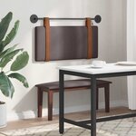 vidaXL Tête de lit suspendue Avec lumière LED Marron foncé PU antique