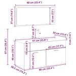 vidaXL Ensemble de meubles salle de bain 3 Pièces bois d'ingénierie