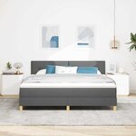 vidaXL Lit à Sommier avec Matelas Gris Foncé 180x200 cm en Tissu