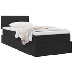 vidaXL Lit de Rangement avec matelas Noir 90 x 190 cm Velours