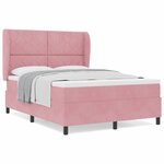 vidaXL Lit à ressorts avec matelas Rose 160 x 200 cm Velours