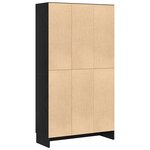 Bibliothèque vidaXL en noir et chêne  82 5x30 5x150 cm  en bois d'ingénierie