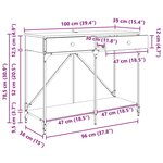 vidaXL Table console avec tiroir Chêne artisanal 100 x 39 x 78 5 cm