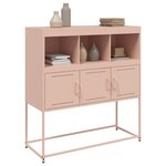 vidaXL Buffet rose 100 5x39x107 cm acier
