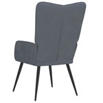 vidaXL Chaise de relaxation Gris foncé Velours