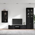 vidaXL Ensemble meuble TV avec tiroir FLORIN Noir Bois d'ingénierie