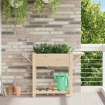 vidaXL Cache-pot de jardin avec étagère Beige 111 x 37 x 76.5 cm