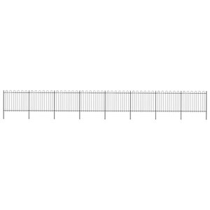 Vidaxl clôture de jardin avec dessus en cerceau acier 13 6x1 5 m noir