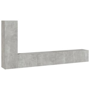 vidaXL Ensemble de meubles TV 3 Pièces Gris béton Bois d'ingénierie