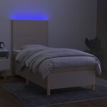 vidaXL Sommier à lattes de lit et matelas et LED Crème 80x200cm Tissu