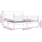 vidaXL Cadre de lit sans matelas blanc bois massif