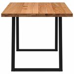 vidaXL Table à manger marron clair bois de chêne massif rectangulaire