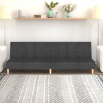 vidaXL Canapé-lit à 2 places gris foncé tissu