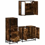 vidaXL Ensemble de meubles de salle de bain 3 Pièces Chêne fumé