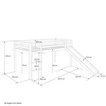 Lit enfant lit mezzanine superposés 90x200 cm blanc