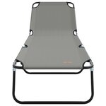 vidaXL Transat pliant portable gris en tissu Oxford 600D