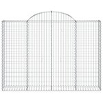 vidaXL Paniers à gabions arqués 10 Pièces 200x30x140/160 cm Fer galvanisé