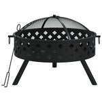 vidaXL Foyer avec tisonnier 58 cm XXL acier