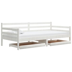 vidaXL Lit de jour sans matelas avec tiroirs 90x200 cm blanc