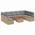 vidaXL Ensemble de canapé de jardin 10 Pièces Beige et Gris clair
