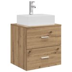 vidaXL Vanité de lavabo mural Chêne artisanal 49 5 x 41 x 62 5 cm