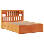 vidaXL Lit bibliothèque sans matelas cire marron 140x200 cm pin massif
