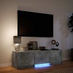 vidaXL Meuble TV avec LED 140x34x40 cm Gris Béton Bois d’ingénierie
