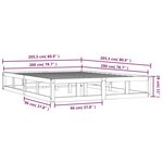 vidaXL Cadre de lit sans matelas noir 200x200 cm bois massif