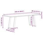 vidaXL Table à manger marron clair bois de chêne massif rectangulaire